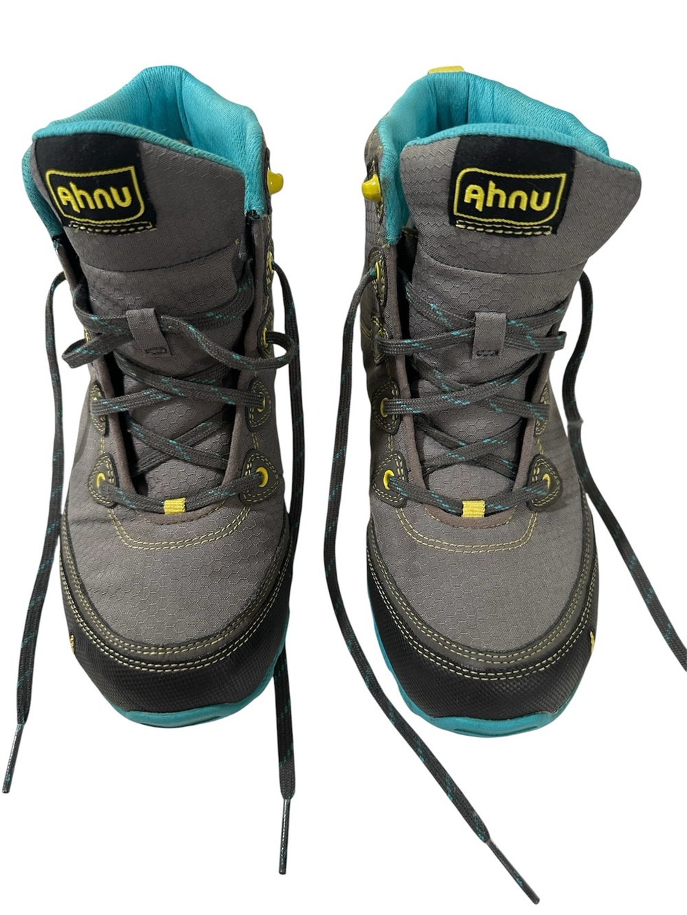 Ahnu Sugarpine Waterproof Hiking Boots Women's Size 7 Gray Turquoise F19114G